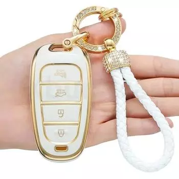 Чехол для автомобильного ключа с 4 кнопками для Hyundai Sonata Elantra Creta Ix35 Ix45 I10 I30 I40 Tucson Santa Fe Rena TPU чехол для автомобильного ключа Shell Fob