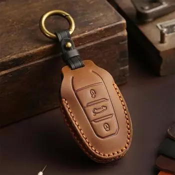 Чехол для автомобильного ключа с дистанционным управлением для Peugeot 2008 3008 4008 5008 308 408 508 Citroen C1 C2 C4 C6 C3-XR Picasso Grand DS3 DS5 кожаный чехол чёрный