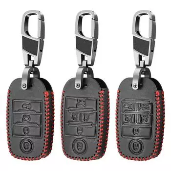 Чехол для автомобильного ключа с дистанционным управлением из искусственной кожи для KIA Sedona Grand Carnival Sorento Shell Fob Key Case Protection Skin чёрный