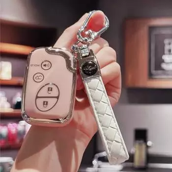 Чехол для автомобильного ключа с кожаным брелоком для Lexus GX460 RX350 ES350 IS250 GX460 LX570 IS350 GS430 GS300 GS450h розовый
