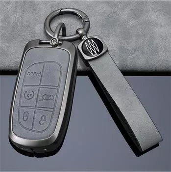 Чехол для автомобильного ключа с полным покрытием для Fiat Jeep, Dodge Ram 1500, Journey, Charger, Dart Challenger, Durango, держатель аксессуаров, оболочка серый