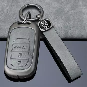 Чехол для автомобильного ключа, сумка для ключей для Honda Civic Accord Vezel 2022, аксессуары, держатель для стайлинга автомобиля, защитный чехол для брелока серый