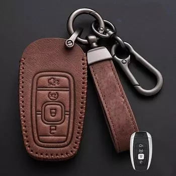 Чехол для автомобильного ключа сумка для Lincoln Continental MKC MKZ MKX Navigator Z Nautilus Aviator Corsair 2017 2018 2019 2022 брелок For Lincoln коричневый