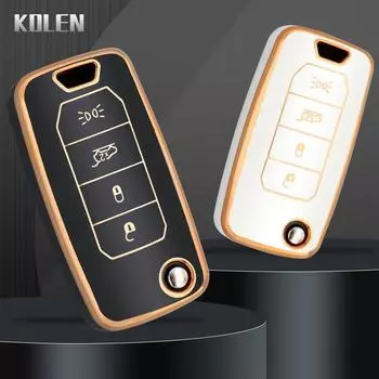 Чехол для автомобильного ключа TPU Flip Key Case Shell Fob для Jeep Renegade Compass 2016 2019 4 кнопки складной защитный чехол без ключа аксессуары чёрный