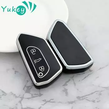 Чехол для автомобильного ключа TPU с дистанционным управлением, чехол для брелока для VW Volkswagen Golf 8 2020 Skoda Octavia A8 2021 SEAT Leon MK4, аксессуары чёрный