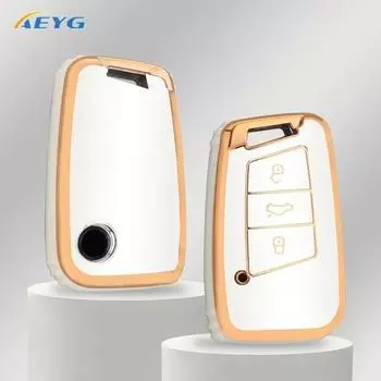 Чехол для автомобильного ключа, защитный чехол, подходящий для 5-ключевых автомобильных ключей Edge One Size золотой