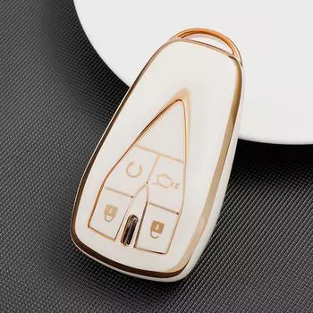 Чехол для автомобильного пульта дистанционного управления TPU с 4 кнопками для Changan CS35 Plus CS55 Plus CS75 Plus 2019 2020, защитная сумка-держатель для ключей чёрный