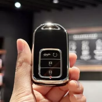 Чехол для автомобильного пульта дистанционного управления TPU для Honda Civic Fit Vezel Jazz CRV CR-V HRV HR-V Jade Freen Odyssey Protect Fob Accessories чёрный