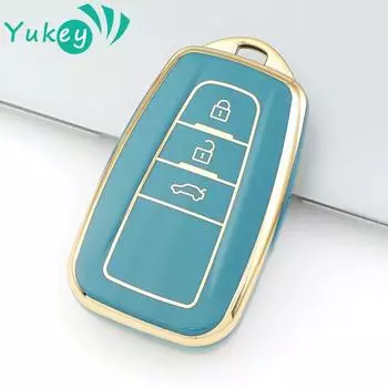 Чехол для автомобильного пульта дистанционного управления TPU с 3 кнопками, чехол для Toyota Corolla Prius Camry CHR C-HR RAV4 Altis Land Cruiser Prado Keyless чёрный