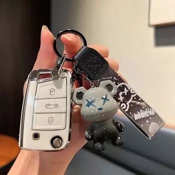 Чехол для автомобильного пульта дистанционного управления TPU, чехол для смарт-ключа без ключа, чехол для VW Volkswagen Passat B8 Magotan для Skoda Kodiaq Superb A7