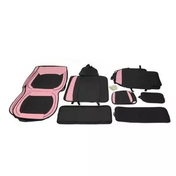 Чехол для автомобильного сиденья, полностью обтягивающий, кожаный, дышащий, с повышенным комфортом, защитный чехол для большинства автомобильных сидений розовый/чёрный