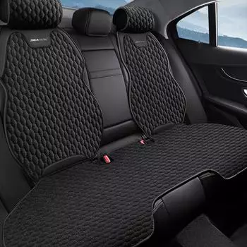 Чехол для автомобильного сиденья SEAMETAL из льна, задняя льняная ткань, дышащая протекторная подушка для автомобильного сиденья, универсальная для большинства грузовиков, внедорожников, фургонов Rear seat cover чёрный