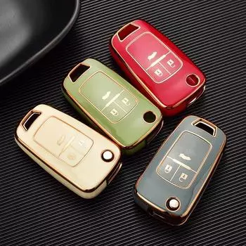 Чехол для автомобильного складного ключа из ТПУ, чехол-брелок для Chevrolet Cruze Aveo Trax Sail Malibu для Opel Vauxhall Astra Corsa Meriva Insignia чёрный