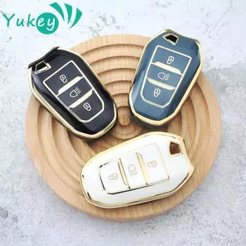 Чехол для автомобильного складного ключа TPU для Peugeot 408 508 301 2008 3008 для Citroen C4 CACTUS C3 C5 C4L, защитный чехол-брелок белый