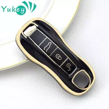 Чехол для автомобильного смарт-ключа, чехол-держатель для Porsche Cayenne 958 911 Lepin 996 Macan Panamera 997 944 924 987 987 Gt3 Cayman 987 чёрный