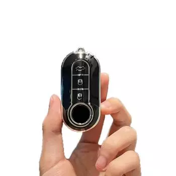 Чехол для автомобильного выкидного ключа из ТПУ с 3 кнопками для Fiat Ducato 500 500L Panda Grande Punto Lancia Musa Auto Shell Fob Keychain Accessories чёрный