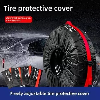 Чехол для автомобильной шины с затягивающимся поясом, регулируемой пряжкой, водонепроницаемый, пылезащитный протектор с S чёрный