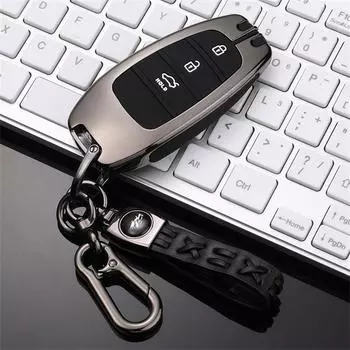 Чехол для автомобильных ключей для Hyundai Solaris Sonata Hybrid NEXO NX4 New Grand Santa Fe Tucson 2020 2021, аксессуары для стайлинга автомобилей серый