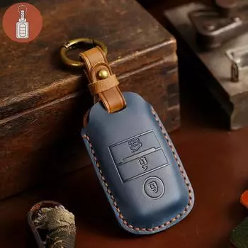 Чехол для автомобильных ключей GUSHIBEI из натуральной кожи для KIA чёрный
