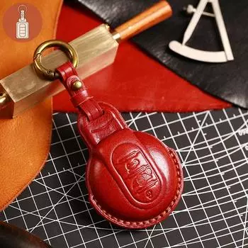 Чехол для автомобильных ключей GUSHIBEI из натуральной кожи для BMW чёрный