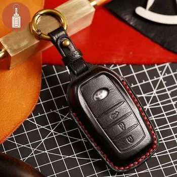 Чехол для автомобильных ключей HALLMO из натуральной кожи для TOYOTA Camry 2-BTN красный