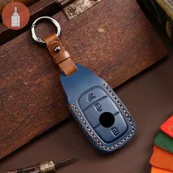 Чехол для автомобильных ключей Hallmo из натуральной кожи для Mercedes Benz A Style коричневый