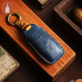 Чехол для автомобильных ключей HALLMO из натуральной кожи для Ford коричневый