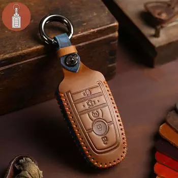 Чехол для автомобильных ключей HALLMO из натуральной кожи для Ford коричневый