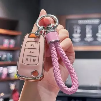 Чехол для автомобильных ключей с брелком для Chevrolet Impala Camaro Cruze Equinox Malibu Sonic GMC Terrain Buick Regal Verano 2010-2019 гг. белый