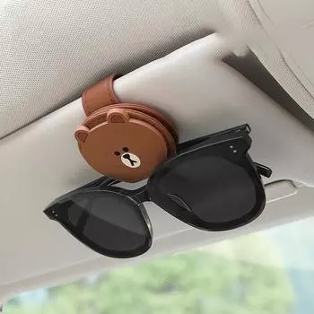 Чехол для автомобильных очков Line Friends, 1 шт, коричневый