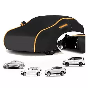 Чехол для автомобиля чехол для кузова автомобиля подходит для Nissan Note E12 2012-(410x169,5x153см), устойчив к дождю, снегу, пыли, грязи и старению, подходит для всех сезонов