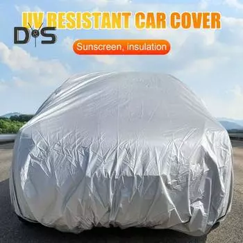 Чехол для автомобиля Sedan Полная защита от ультрафиолетовых лучей Снега Пыли Ветра Солнцезащитный чехол для автомобиля Sedan Теплоизоляция Устойчив к царапинам Водонепроницаемый M серебряный