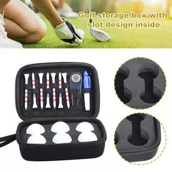 Чехол для аксессуаров для гольфа, 6 мячей, футболки, инструменты для ремонта Divot, шляпа для гольфа, зажим для шариков, маркер для мячей, сумка для хранения в твердом корпусе из ЭВА, органайзер, подарки для гольфиста