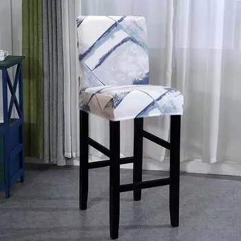 Чехол для барного стула с принтом, эластичный чехол небольшого размера, современный табурет с принтом, моющиеся съемные чехлы для вечеринки, дома, бара в отеле 1PC