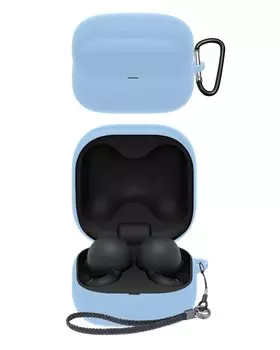 Чехол для беспроводных наушников SONY LinkBuds Fit YAJOJO, чехол для зарядки с карабином и брелоком, силиконовый защитный чехол для предотвращения падений белый