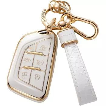 Чехол для брелока Cadillac с брелком Cadillac, чехол для автомобильного брелока, совместимый с Cadillac 2020 2021 2022 ATS CT5 CT6 XT4 XT5 XTS