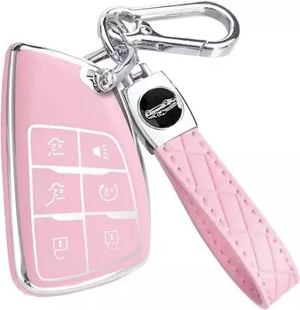Чехол для брелока для Chevy Suburban Tahoe GMC Yukon Denali Buick Enclave с брелоком премиум-класса мягкий чехол для брелока из ТПУ дистанционный держатель для ключей 6 кнопок синий