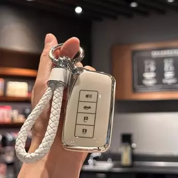 Чехол для брелока из ТПУ со шнурком для ключей для Lexus RX NX Is ES GS LS RC белый