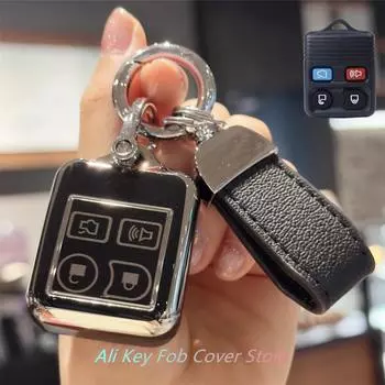 Чехол для брелока с брелоком для ключей, автомобильный брелок для Ford Mustang Focus Explorer Edge Taurus, чехол для брелока для Lincoln, Mercury чёрный