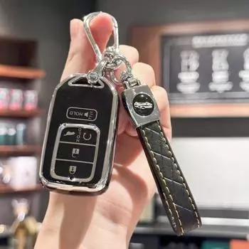 Чехол для брелока с кожаным ремешком для Honda Accord Civic CRV Pilot Passport Insight, аксессуары для смарт-ключей, защитный чехол