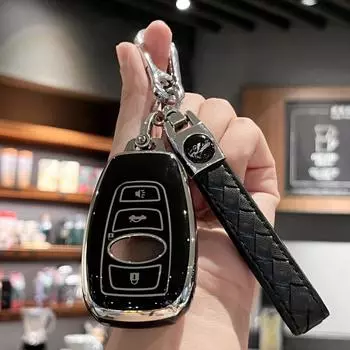 Чехол для брелока с ремешком для ключей для Subaru Forester, Outback, Ascent, Crosstrek, BRZ, Impreza, STI, Legacy, WRX чёрный