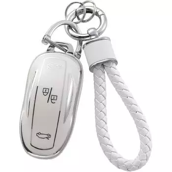 Чехол для брелока Tesla с брелком, мягкий защитный чехол для ключей из ТПУ, подходит для Tesla Model S Model 3 Model Y, удаленного смарт-ключа