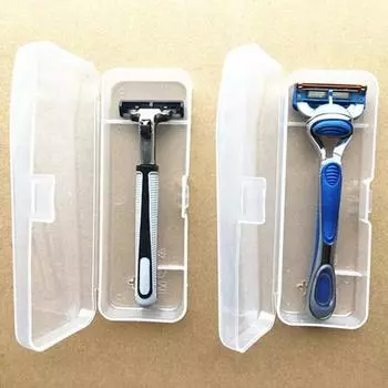 Чехол для бритвы, удобный антиокислительный компактный органайзер для бритвы, дорожный ящик для хранения бритв, органайзер для бритвы для ванной комнаты прозрачный