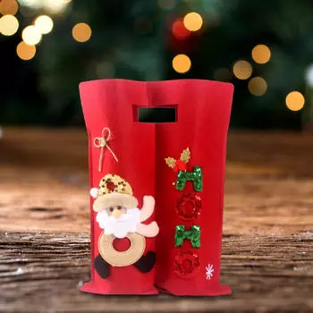 Чехол для бутылок на 2 бутылки вина, сезонный подарочный держатель Santa Claus