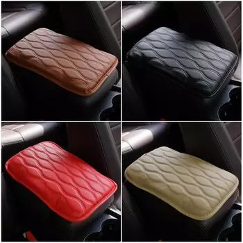 Чехол для центральной консоли автомобиля из искусственной кожи, подлокотники для автомобильных сидений, накладки на ящики с эластичным ремешком, защитный чехол для подлокотника автомобиля