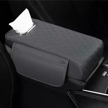 Чехол для центральной консоли автомобиля, подлокотник, коврик с сумкой для хранения, износостойкий, водонепроницаемый, универсальный, легко устанавливается, накладка на центральную консоль автомобиля красный/чёрный