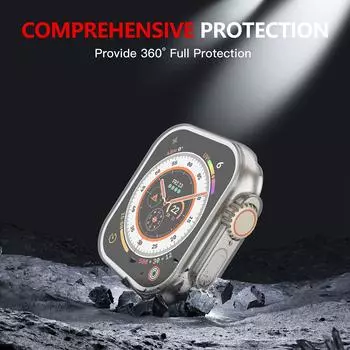 Чехол для часов Apple Watch Ultra 49MM Series 8 7 SE 6 5 4 3 2 45MM 41MM 44MM 40MM Прозрачная крышка Защитная пленка для экрана Apple Watch 40mm прозрачный