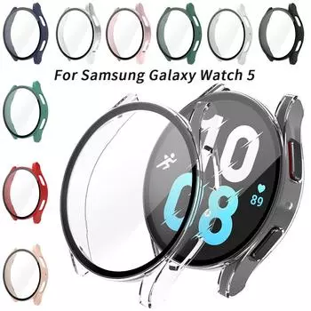 Чехол для часов для Samsung Galaxy Watch 5, 40 мм, 44 мм, универсальный бампер для ПК, защитная пленка для экрана, защитный чехол для Samsung Watch5 Galaxy Watch 5 44mm розовый