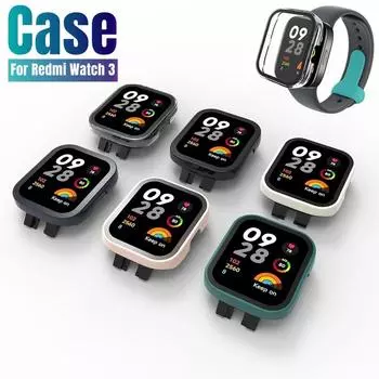 Чехол для часов для Xiaomi Redmi Watch 3, жесткий корпус из закаленного стекла, полный корпус, рамка-бампер для redmi watch3, защита от царапин For Redmi watch3 белый