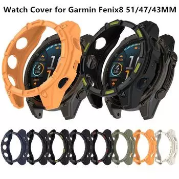 Чехол для часов Garmin Fenix8 51/47/43MM Band Smart Bracelet Frame Bezel Replacement Shell for Garmin Fenix 8 Protective Case Garmin Fenix8 51MM чёрный